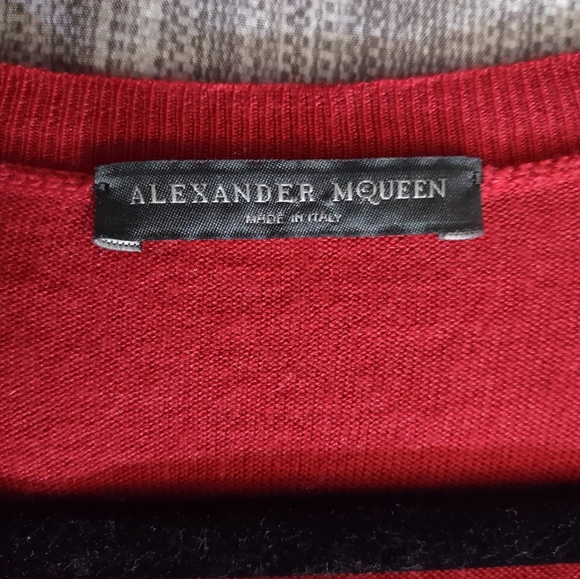 Alexander McQueen Red Cashmere and Silk Sweater Size Medium - Picture 3 of 7